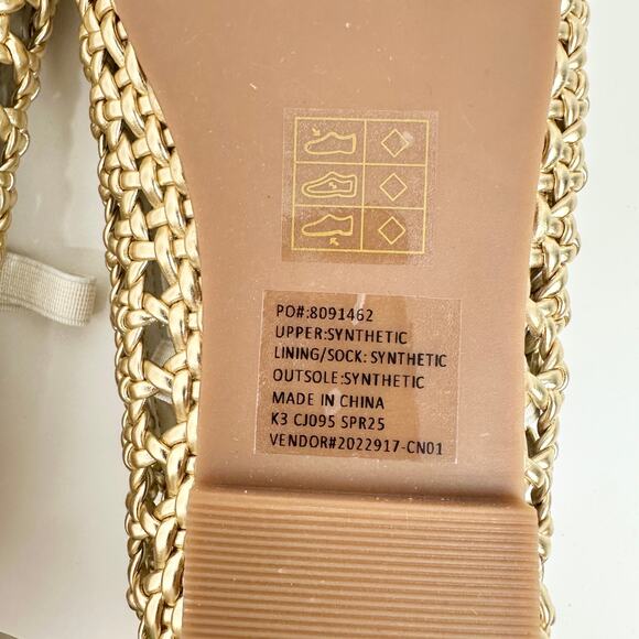 J.Crew Crewcuts Girls Basketweave Ballet Flats Metallic Gold Preppy K3 NEW - Picture 10 of 12